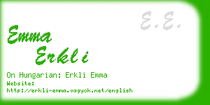 emma erkli business card